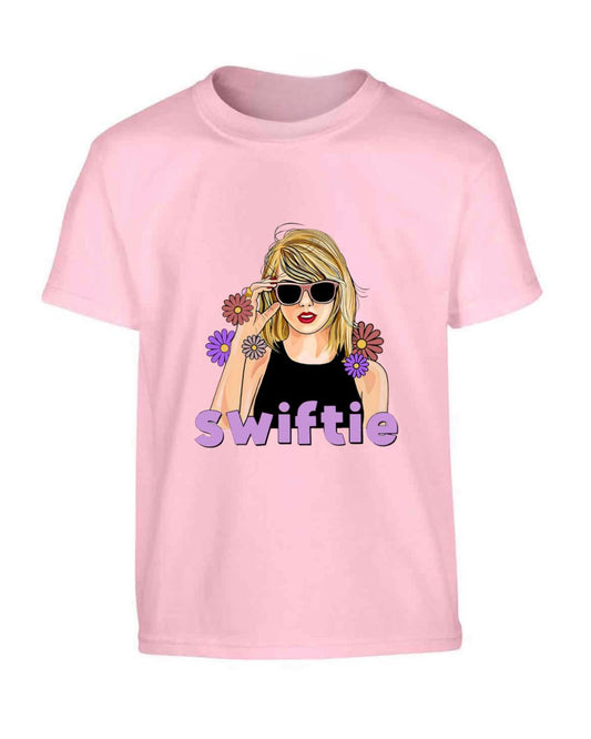 swiftie Tshirt available in white or baby pink