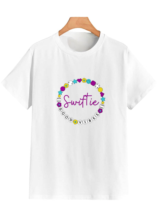 swiftie bracelet, Tshirt available in white or baby pink