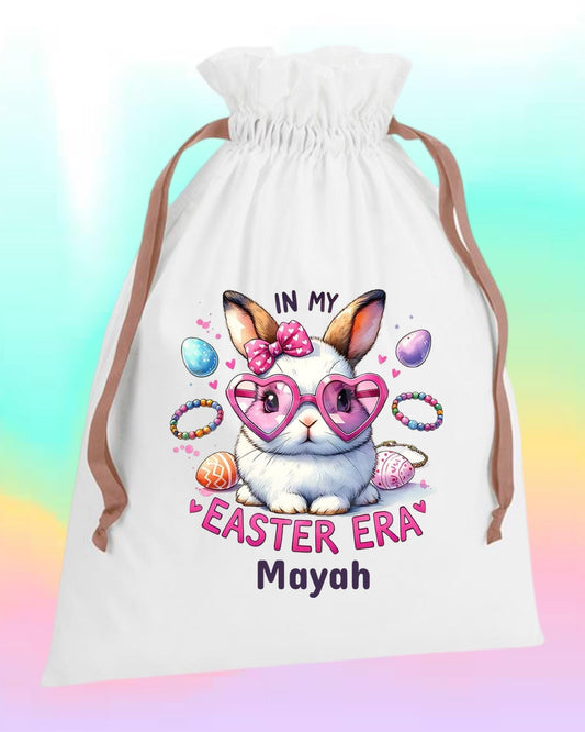 Easter Personalised Cotton gift bag with ribbon drawstring