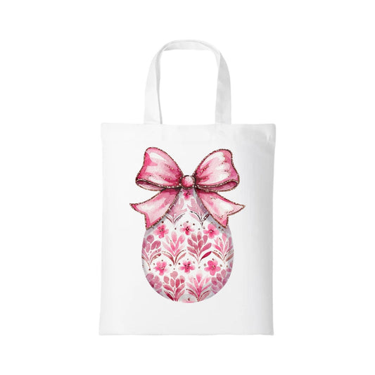 Personalised Easter bags, pink  ribbon egg