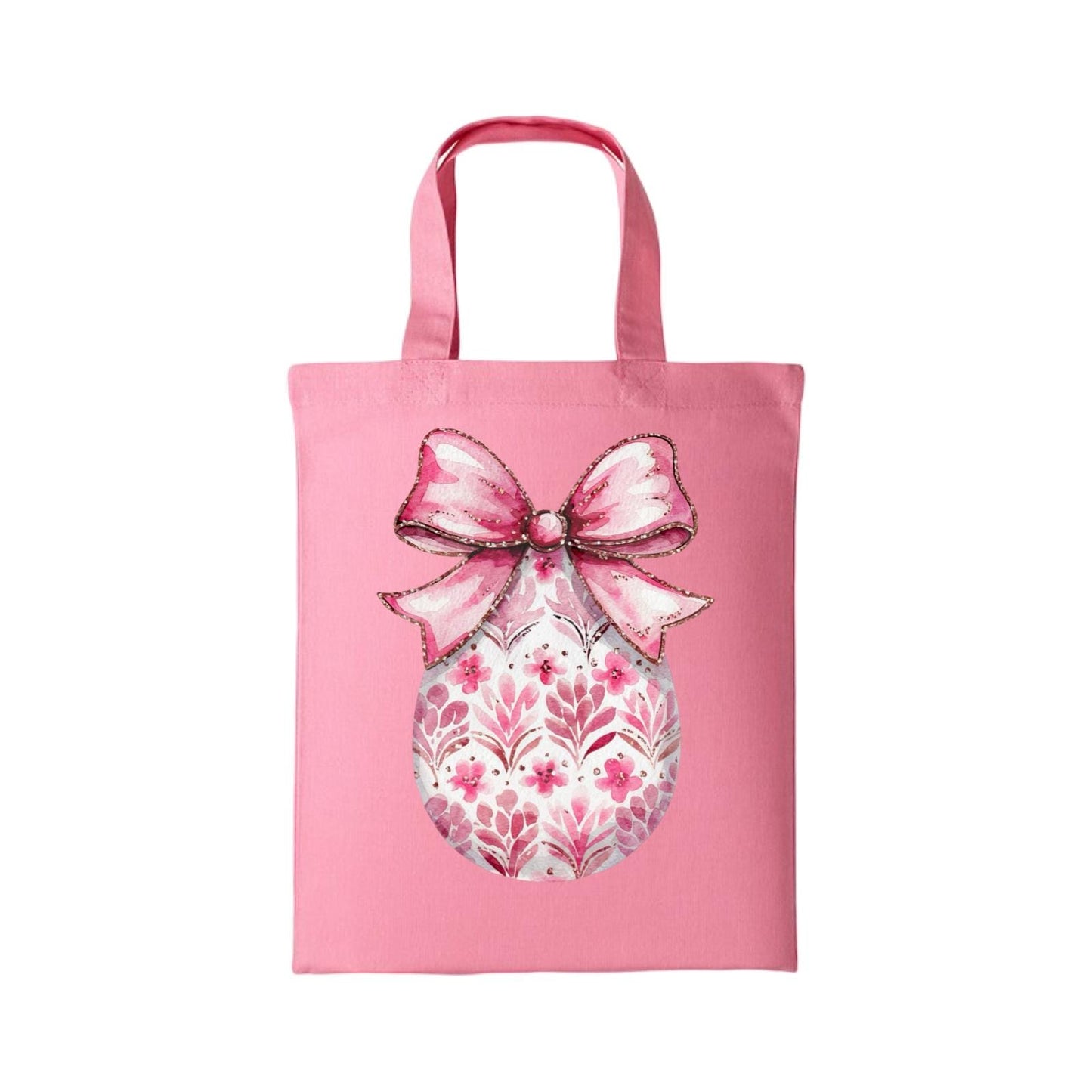 Personalised Easter bags, pink  ribbon egg
