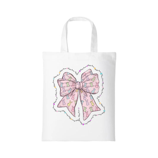 Personalised Easter bags, Pretty pink Easter bow