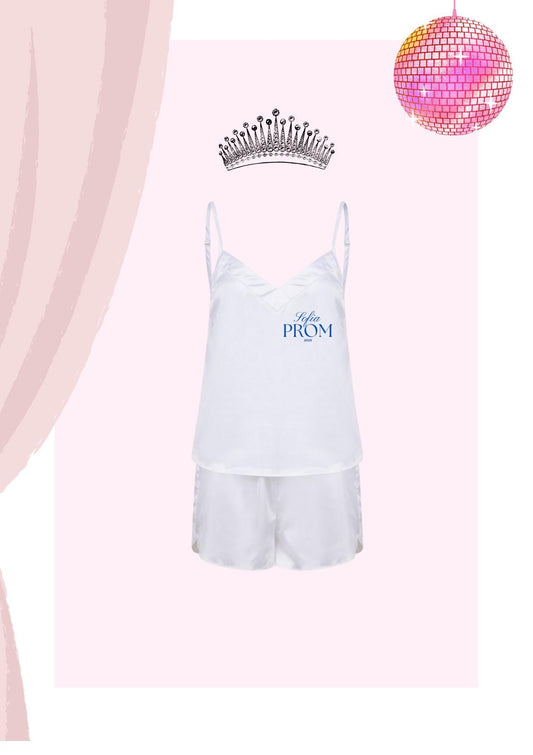 PROM personalised  satin cami short pyjamas