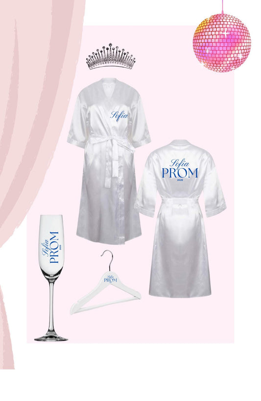 PROM personalised satin gown